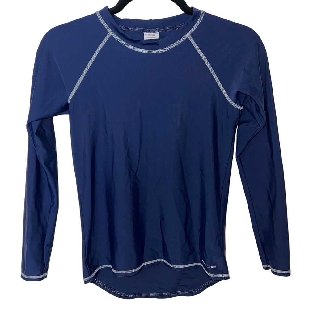 Polarn O Pyret‎ Rashguard Kids Size 10 Blue UPF 50 Long Sleeve Swim EUC